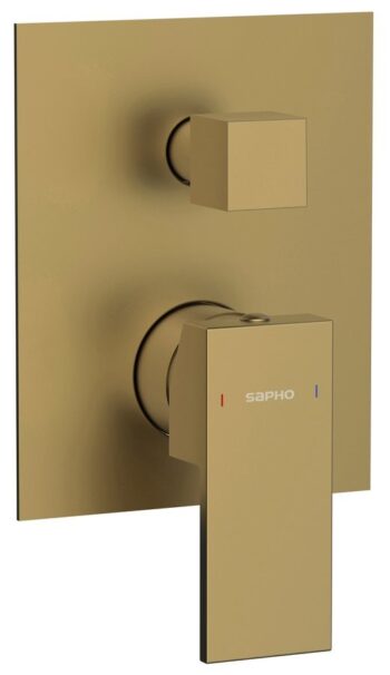 SAPHO - CUBEMIX podomietková sprchová batéria, 2 výstupy, zlato mat CM042GB