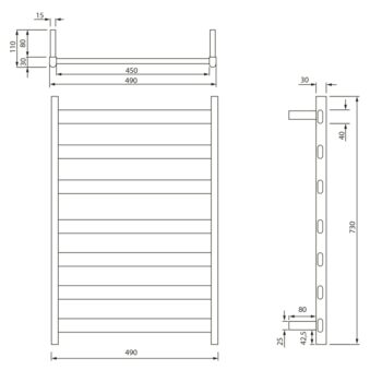 SAPHO - ELIAS  elektrický sušiak uterákov 490x730x110 105 W, biela mat EB540