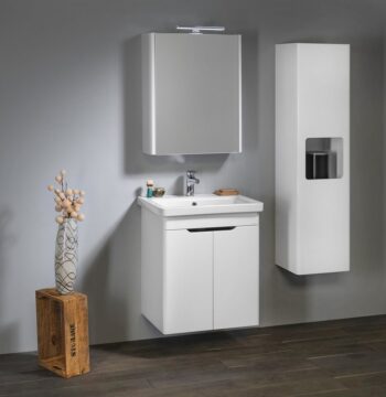 SAPHO - ELLA umývadlová skrinka 56,5x65x43cm s umývadlom CITY, 2x dvierka, biela (70065) EL065-3030-01