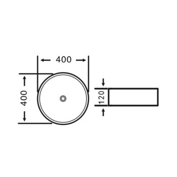 SAPHO - FIASTRA keramické umývadlo na dosku, priemer 40cm, biela FT801