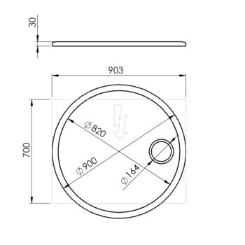 SAPHO - FLOAT okrúhle LED podsvietené zrkadlo, ø 90cm, kozm.zrkadlo, IR senzor, 3500-6500°K, biely FT900