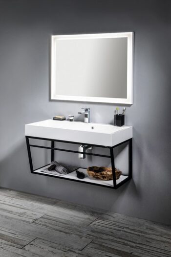 SAPHO - FLUT LED podsvietené zrkadlo 90x70cm, biela FT090