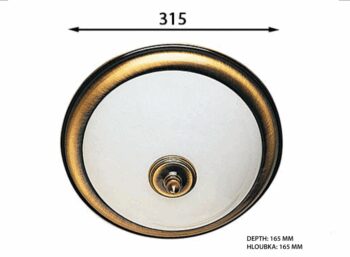 SAPHO - GLOSTER stropné svietidlo,  ø 315,  2xE14, 40W, IP21, bronz AU514