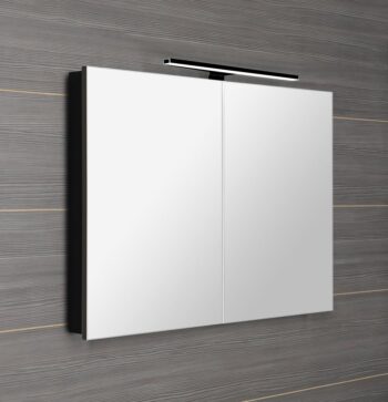 SAPHO - GRETA galérka s LED osvetlením, 101x70x14cm, čierna mat GR105-0035
