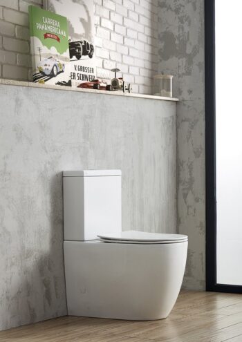 SAPHO - INFINITY RIMLESS WC kombi misa s nádržkou, spodný/zadný odpad, biela PC105WR