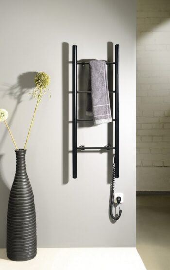 SAPHO - KARBO elektrický sušiak uterákov, guľatý, 400x1120, 87 W, čierna mat KB904