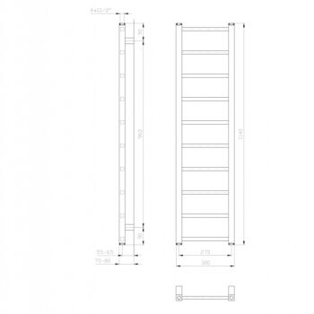 SAPHO - METRO LIGHT vykurovacie teleso 300x1140 biela IR444T