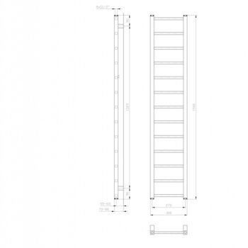 SAPHO - METRO LIGHT vykurovacie teleso 300x1500 biela IR446T