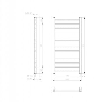 SAPHO - METRO vykurovacie teleso 450x890 biela IR400T