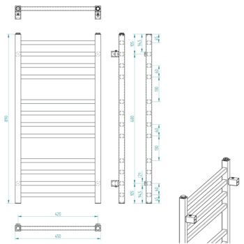 SAPHO - METRO vykurovacie teleso 450x890 čierny mat IR400TB