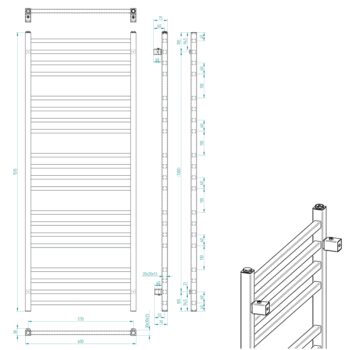SAPHO - METRO vykurovacie teleso 600x1510 čierny mat IR420TB