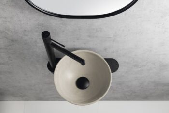 SAPHO - MINOR betónové umývadlo na dosku, priemer 26cm, piesková mat MR26014