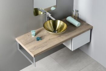 SAPHO - MURANO SOFT BROWN sklenené umývadlo na dosku, priemer 40cm, béžovozlatá AL5318-67