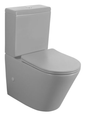 SAPHO - PACO kombi WC, Rimless, spodný/zadný odpad, sivá mat PC1012WRGR