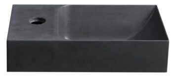 SAPHO - PICCOLINO betónové umývadlo 30,8x17cm, batéria vľavo, antracit mat PK30016