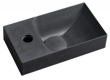 SAPHO - PICCOLINO betónové umývadlo 30,8x17cm, batéria vľavo, antracit mat PK30016