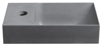 SAPHO - PICCOLINO betónové umývadlo 30,8x17cm, batéria vľavo, šedá mat PK30017