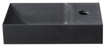 SAPHO - PICCOLINO betónové umývadlo 30,8x17cm, batéria vpravo, antracit mat PK30516