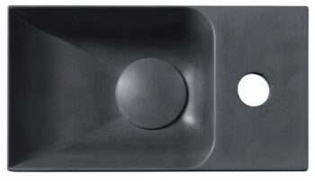 SAPHO - PICCOLINO betónové umývadlo 30,8x17cm, batéria vpravo, antracit mat PK30516
