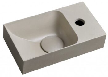 SAPHO - PICCOLINO betónové umývadlo 30,8x17cm, batéria vpravo, piesková mat PK30514