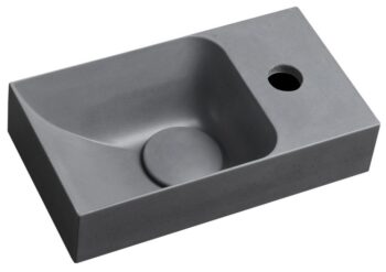 SAPHO - PICCOLINO betónové umývadlo 30,8x17cm, batéria vpravo, šedá mat PK30517