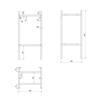SAPHO - PUNO podstavec pod umývadlo 400x820x360, zlato mat SKA570-5