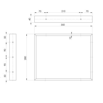 SAPHO - Podperná konzola 350x280x40, lakovaná oceľ, zlatá matná 30376