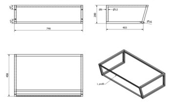 SAPHO - SKA konzola pod umývadlo, 750x200x460, čierna mat SKA202