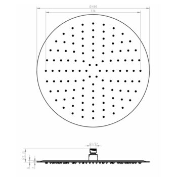 SAPHO - SLIM hlavová sprcha, priemer 400, nerez lesk MS571