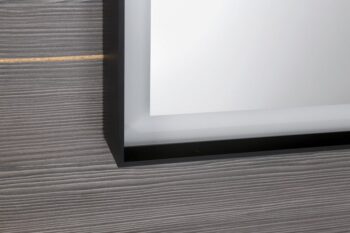 SAPHO - SORT zrkadlo s LED osvetlením 100x70cm, čierna mat ST100