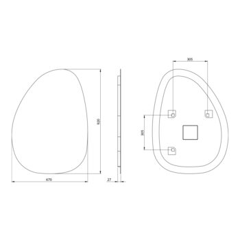 SAPHO - STEN LED podsvietené zrkadlo 67x92cm NA372