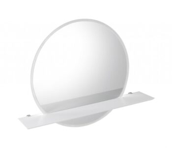 SAPHO - VISO guľaté zrkadlo s LED osvetlením a policou, ø 60cm, biela mat VS060-01