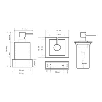 SAPHO - X-STEEL dávkovač mydla na postavenie 200ml, biela mat XS104W