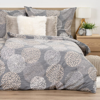 4Home Bavlnené obliečky Grey Petals, 140 x 200 cm, 70 x 90 cm