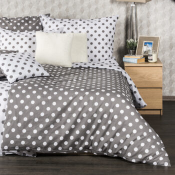 4Home Bavlnené obliečky Sivá bodka, 220 x 200 cm, 2 ks 70 x 90 cm, 220 x 200 cm, 2 ks 70 x 90 cm