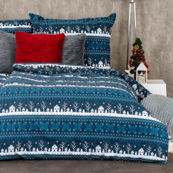 4Home Bavlnené obliečky Winter village, 140 x 200 cm, 70 x 90 cm