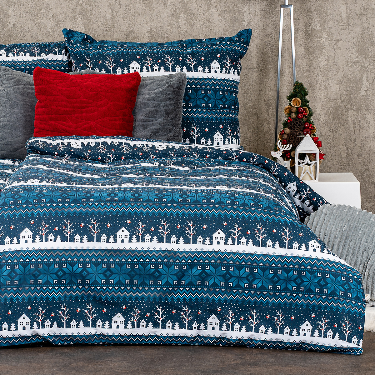 4Home Bavlnené obliečky Winter village, 140 x 200 cm, 70 x 90 cm 4Home Bavlnené obliečky Winter village, 140 x 200 cm, 70 x 90 cm