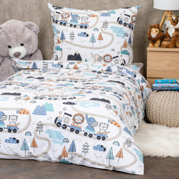 4Home Detské bavlnené obliečky Happy train, 140 x 200 cm, 70 x 90 cm, 140 x 200 cm, 70 x 90 cm
