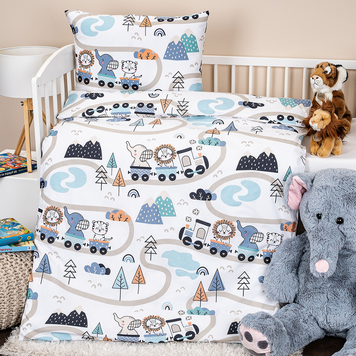 4Home Detské bavlnené obliečky do postieľky Happy train, 100 x 135 cm, 40 x 60 cm 4Home Detské bavlnené obliečky do postieľky Happy train, 100 x 135 cm, 40 x 60 cm