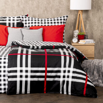 4Home Flanelové obliečky Kocka čierna, 140 x 220 cm, 70 x 90 cm