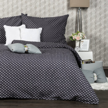 4Home Krepové obliečky Sivá bodka, 140 x 200 cm, 70 x 90 cm