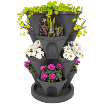 4Home Kvetinová kaskáda 4-dielna, antracit, 4 poschodia