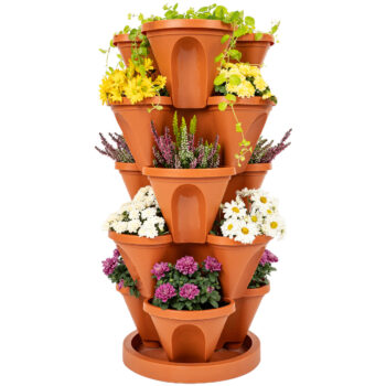 4Home Kvetinová kaskáda 5-dielna, terakota, 5 poschodí