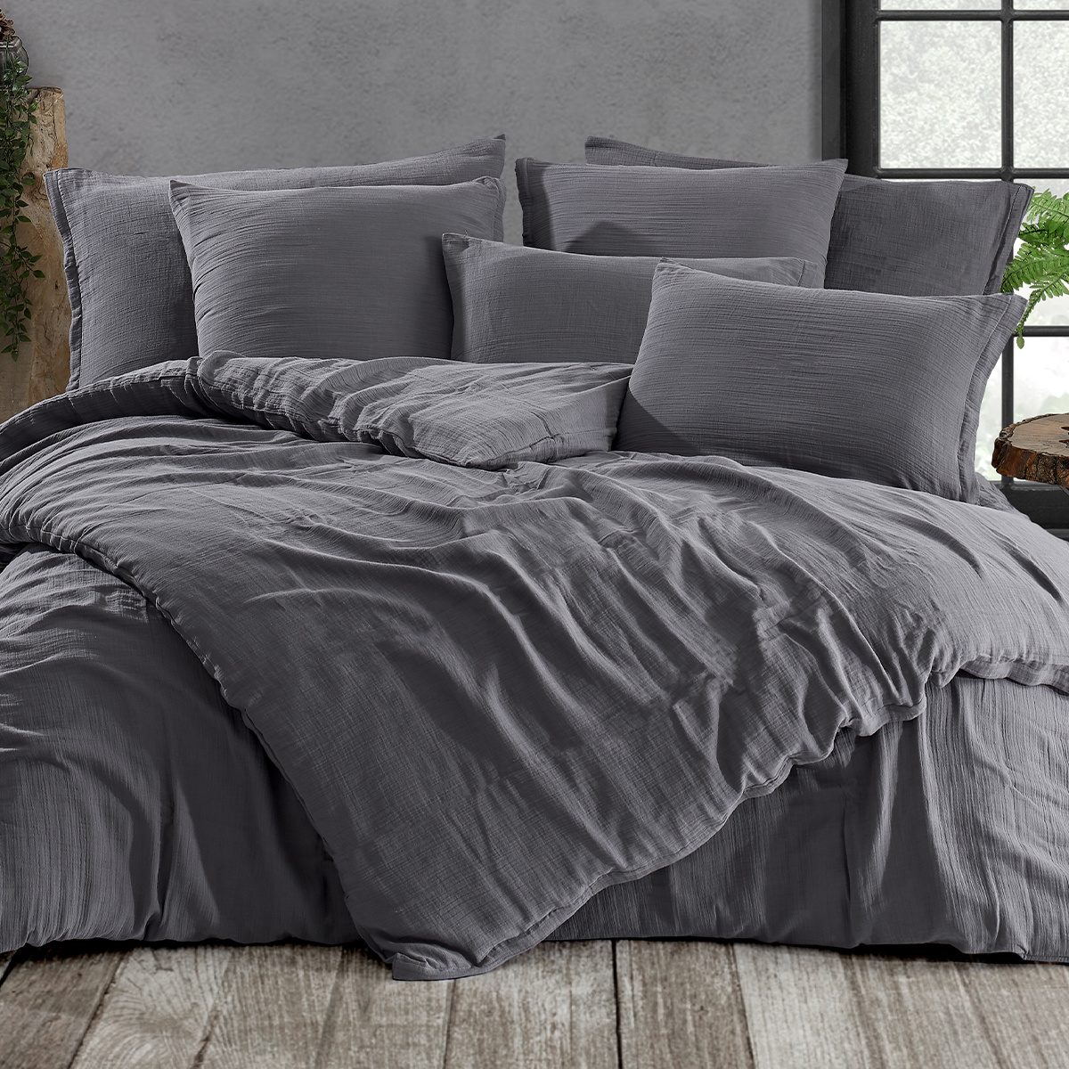 4Home Mušelínové obliečky Steel, 135 x 200 cm, 80 x 80 cm 4Home Mušelínové obliečky Steel, 135 x 200 cm, 80 x 80 cm