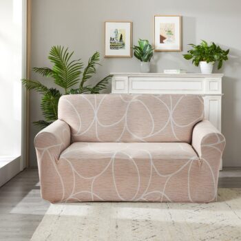 4Home Napínací poťah na dvojkreslo Abstract béžová, 145-185 cm + obliečka na vankúšik zadarmo, 145-185 cm