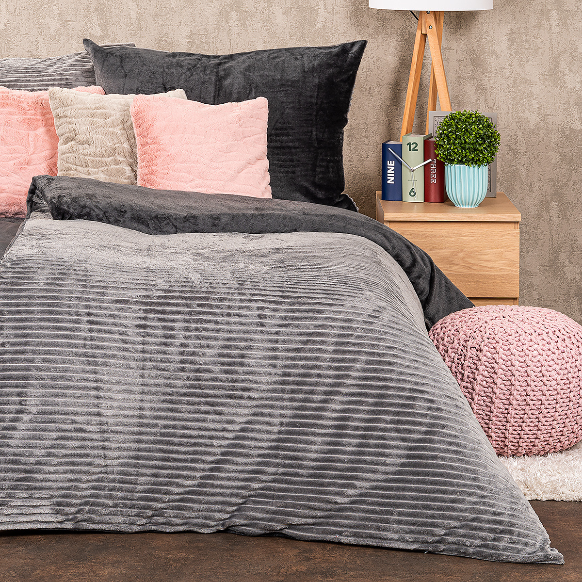 4Home Obliečky mikroflanel Stripe sivá, 140 x 200 cm, 70 x 90 cm 4Home Obliečky mikroflanel Stripe sivá, 140 x 200 cm, 70 x 90 cm