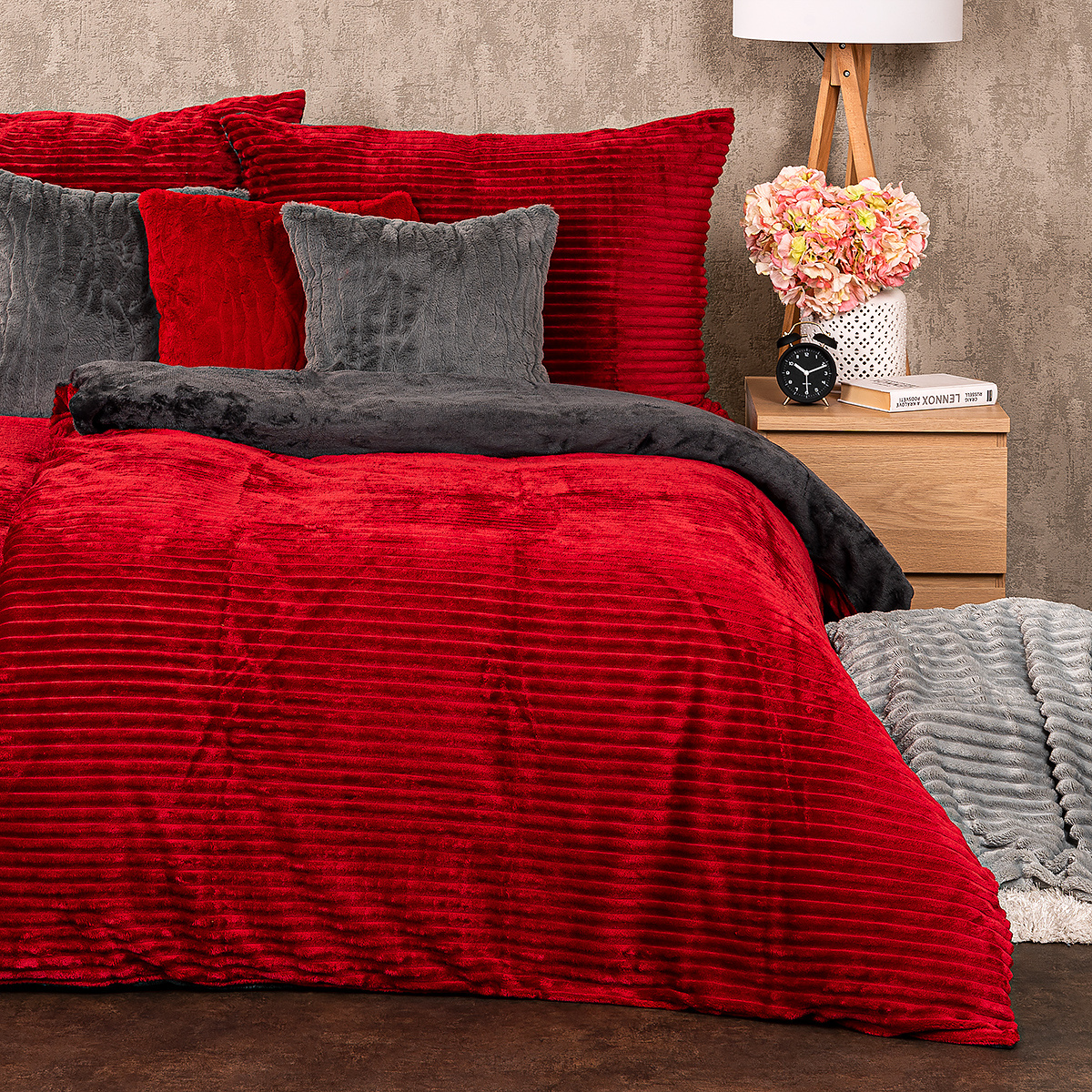 4Home Obliečky mikroflanel Stripe vínová, 140 x 200 cm, 70 x 90 cm 4Home Obliečky mikroflanel Stripe vínová, 140 x 200 cm, 70 x 90 cm