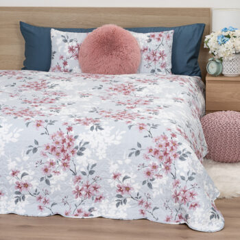 4Home Prehoz na posteľ Blooming spring, 220 x 240 cm + 2x 40 x 40 cm