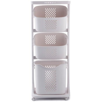 4Home Univerzálne úložné koše na kolieskach TRIS, 3 poschodia, 3 poschodia