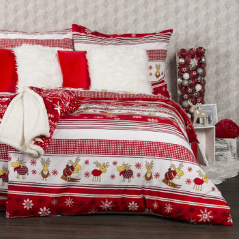 4Home Vianočné bavlnené obliečky Sobíky, 220 x 200 cm, 2 ks 70 x 90 cm